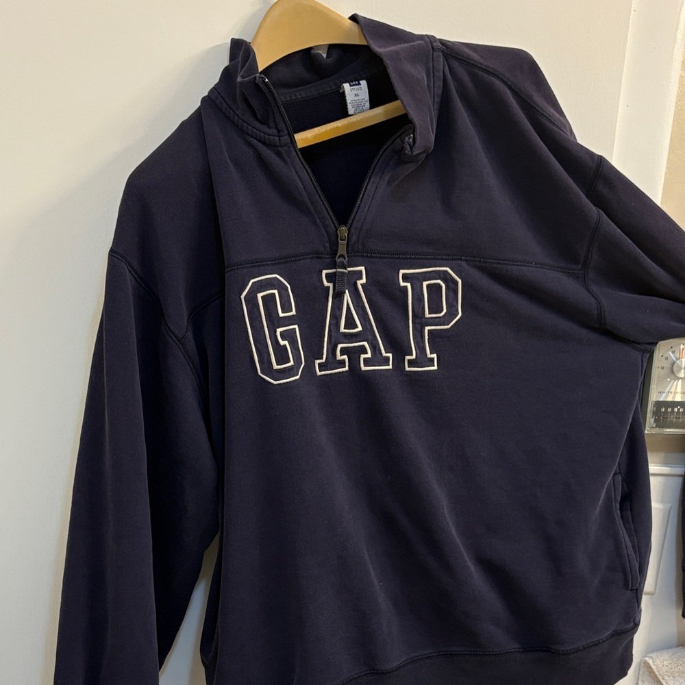 GAP Dark Blue Quarter-Zip Pullover xl vintage